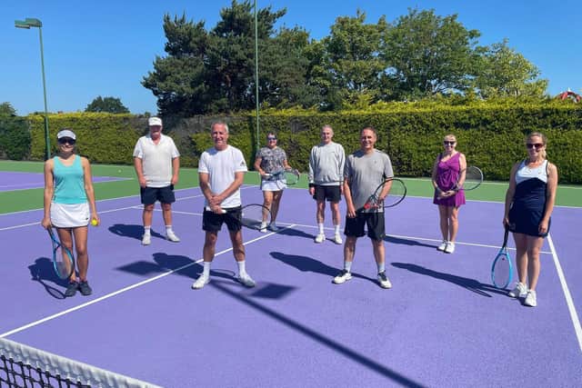Warsash 1sts v Canoe Lake 1sts. From left - Lee Harvie-Wood, Mike Harold, Ross MacPherson, Jacky Gregory, Malcolm van Rooyen, Paul Whittingham, Karen Downie, Vicki White