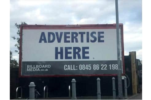 One of the billboards, on Goldsmith Avenue, to be transformed by the artwork.