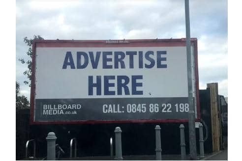 One of the billboards, on Goldsmith Avenue, to be transformed by the artwork.