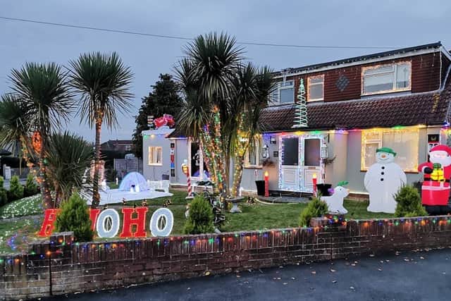 John and Mak Mumby from Cowplain have transformed the front of their home into Christmas wonderland to raise money for the Rowans Hospice