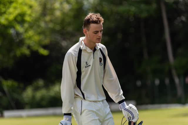 Hambledon's Henry Glanfield compiled his maiden century in the Southern League Cup opener against Gosport Borough. Picture: Vernon Nash