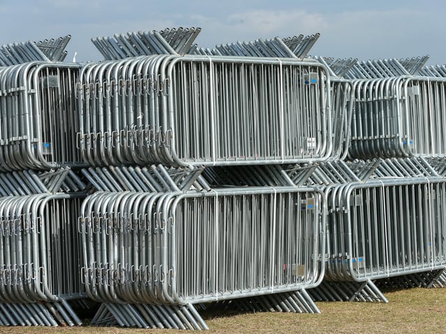 Stacked fencing awaiting removal. Site clearance after Victorious, Southsea CommonPicture: Chris  Moorhouse (280824-013)