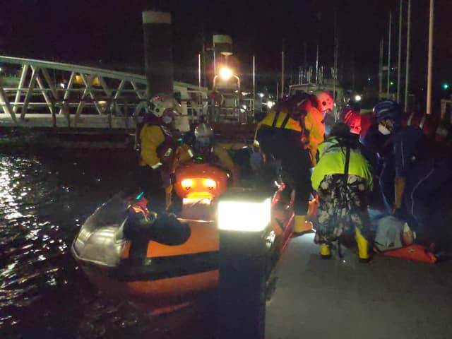 The injured man was taken by lifeboat to Trinity Landing, Isle of Wight. Picture: Will Matthews