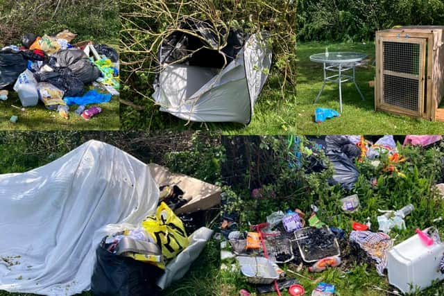 It has cost Portsmouth City Council more than £1,000 to clear a large amount of rubbish left strewn all across a Port Solent field where a traveller encampment was set up last week. Picture: Tony Hewitt