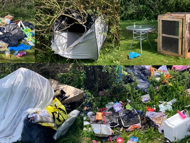 It has cost Portsmouth City Council more than £1,000 to clear a large amount of rubbish left strewn all across a Port Solent field where a traveller encampment was set up last week. Picture: Tony Hewitt