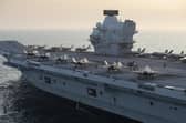 HMS Queen Elizabeth pictured with both US and UK F-35 stealth jets embarked on board. Photo: Royal Navy