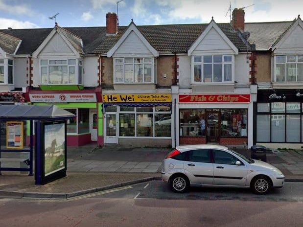 He Wei Chinese Takeaway at 412 London Road, Portsmouth was rated 5 on March 22.