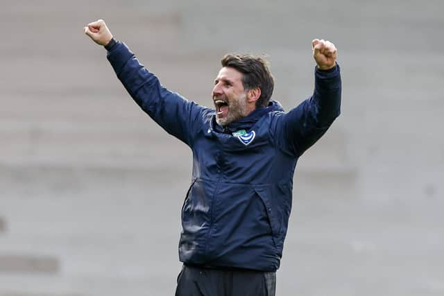 Danny Cowley celebrates today.