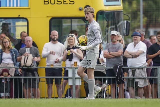 The 17-year-old Toby Steward replaced triallist Josh Gould for the second half of Pompey's friendly at Privett Park on Sunday. Picture: Jason Brown/ProSportsImages