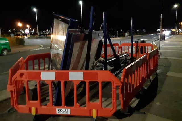 The remains of a bus shelter have been removed from the seafront by Portsmouth City Council following an incident.