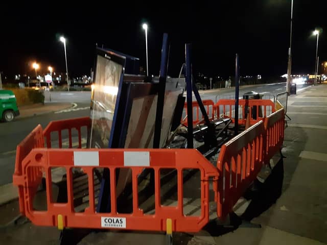The remains of a bus shelter have been removed from the seafront by Portsmouth City Council following an incident.