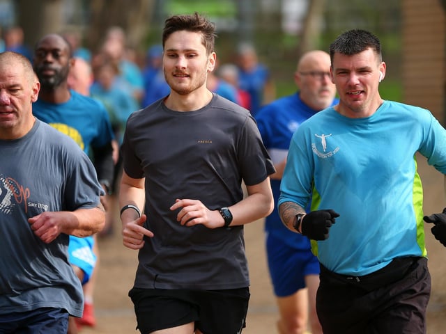 Competitors tackle the 500th Havant parkrun at Staunton Country Park on Saturday morning. Picture: Chris Moorhouse (jpns 220423-008)
