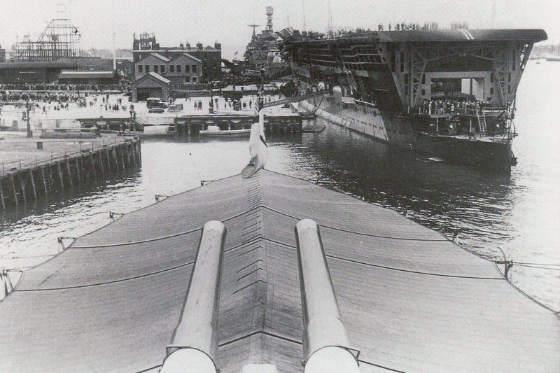 HMS Furious at Navy Days in Portsmouth probably in 1927.