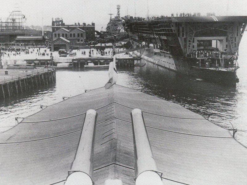 HMS Furious at Navy Days in Portsmouth probably in 1927.