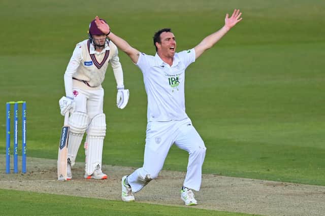 Kyle Abbott took 3-21 when Hampshire's game against Middlesex at Lord's eventually got underway. Photo by Dan Mullan/Getty Images.