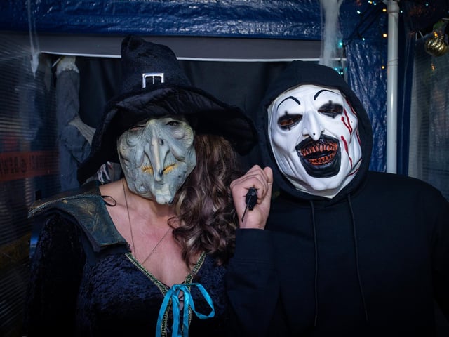 Dave and Louise Whitfield, along with a team of helpers have created a terrifying live action halloween maze in their own back garden. Pictured - Their house on Thurbern Road in Portsmouth has been transformed into the terrifying maze. Photos by Alex Shute