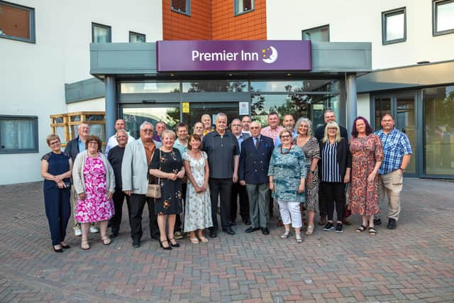 Retired members of the RAOC/RLC Petroleum Units of Portsmouth at the reunion. Centre row middle, Chris May (69, organiser - Staff Sergeant retired) and Geoffrey Salvetti (72, Major retired - former Officer Commanding). Picture: Mike Cooter (070522)