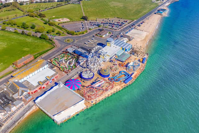 A beautiful aerial of the clear water a Clarence Pier, taken by Michael Woods from local family run business, Solent Sky Services. PFCO and fully insured commercial drone pilots.