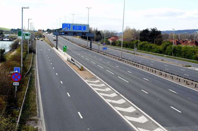 An empty M27 during lockdown