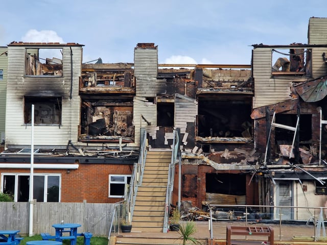 The Osborne View, struck by a huge fire which is believed to have started as a result of a a tumble dryer electrical fault, pictured on Friday, February 23 2024.