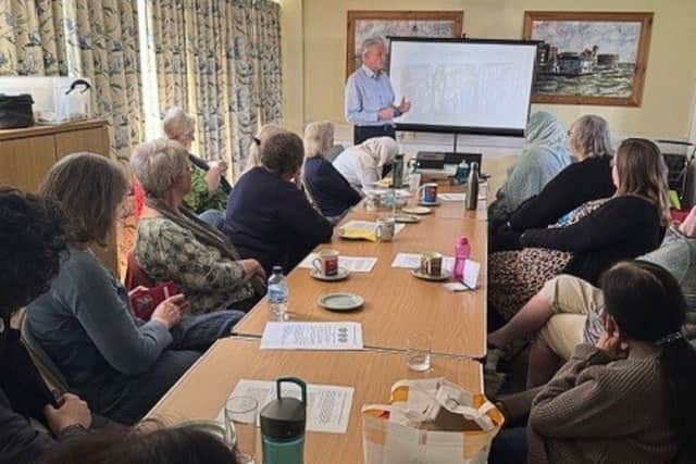Rob Vince, Business Development Manager at Stagecoach speaking with members of Chat Over Chai