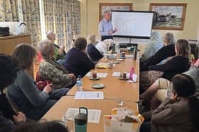 Rob Vince, Business Development Manager at Stagecoach speaking with members of Chat Over Chai