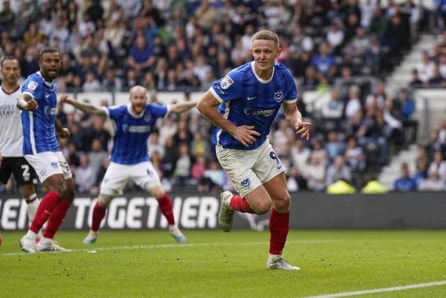Colby Bishop celebrates his last-gasp leveller at Derby to secure a 1-1 draw. Picture: Jason Brown/ProSportsImages