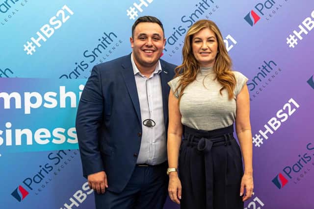 The show's founder, Josh Mitchell, with previous keynote speaker, Baroness Karren Brady.