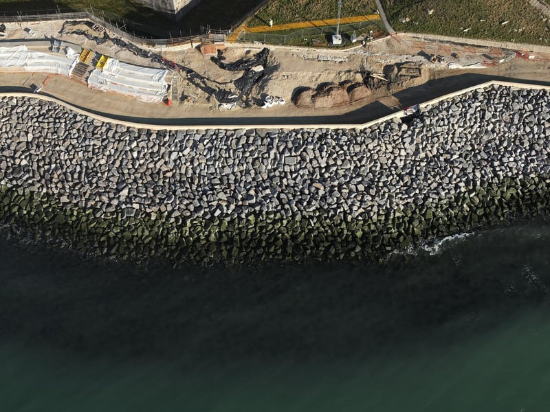 The split-level promenade is taking shape in front of Southsea Castle