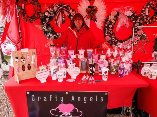 Natasha Restall, from Crafty Angels, at her stall selling Christmas decorations. Picture:Marcin Jedrysiak