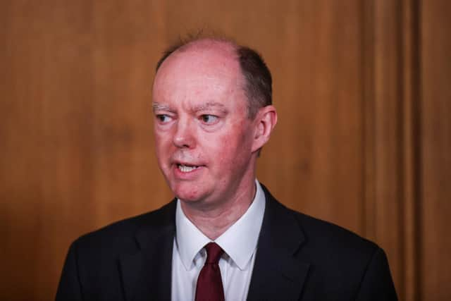 Chief medical officer Professor Chris Whitty during a media briefing in Downing Street, London, on coronavirus (Covid-19). Picture date: Tuesday March 23, 2021. Photo: PA