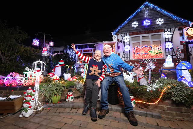 Barbara and Bill Wright have decorated their house in Portchester with Christmas lights, for charity
Picture: Chris Moorhouse (jpns 291121-28)