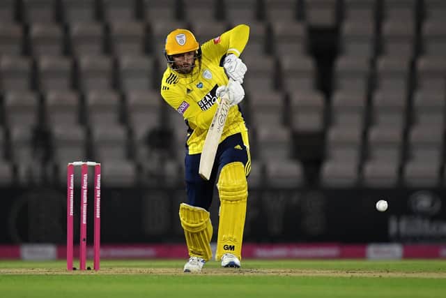 Hampshire only hit six fours in 20 overs against Surrey - and skipper James Vince struck three of them. Photo by Alex Davidson/Getty Images.