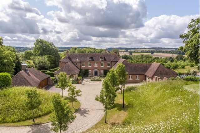 This Hampshire home has seven bedrooms, five bathrooms and four reception rooms and it comes with a swimming pool.