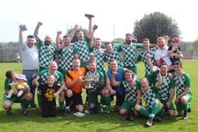 Mob Albion celebrate their Father Purcell Cup win in April - now they are back in with a chance of winning the Mid-Solent League title as well after the league ordered Harvest to replay their last game of the seasons.

Picture: Sarah Standing