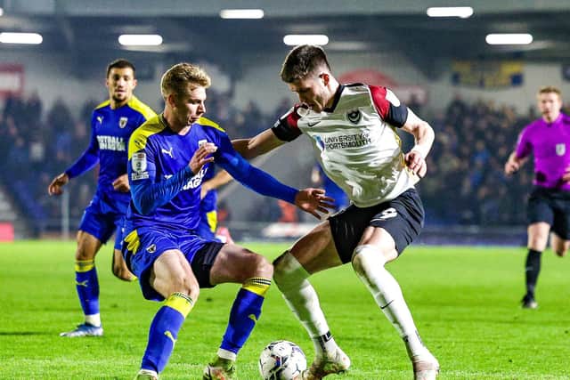 George Hirst led the line for Pompey at Plough Lane. Picture: Nigel Keene/ProSportsImages