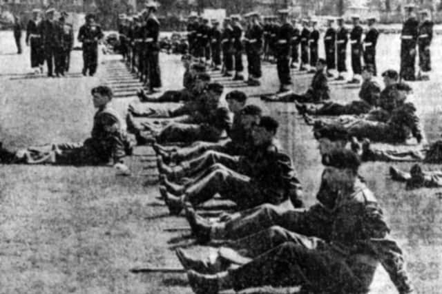 General Bernard Montgomery inspecting part of the naval contingent of the grammar school's cadet force, June 1, 1963. Picture: The News archive.