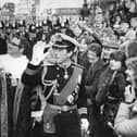 Those viewing the Royal walk from upper windows were not forgotten by Prince Charles in 1979. pp1859