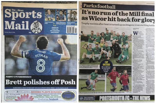 The Sports Mail, May 5 2018 - and Brett Pitman's double gives Pompey victory over  Peterborough United.