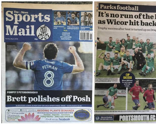 The Sports Mail, May 5 2018 - and Brett Pitman's double gives Pompey victory over  Peterborough United.