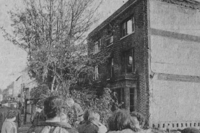 In November 1976 this house in Kingston Crescent, Portsmouth, was so dangerous it had to be demolished.  Picture: The News archive