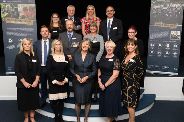 Royal Naval Benevolent Trust staff pictured with actress Jenny Agutter.