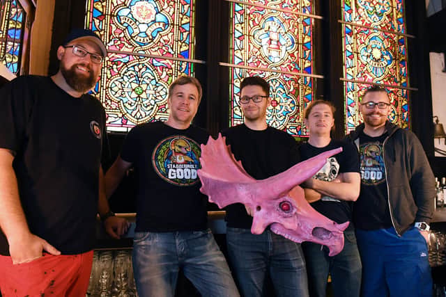Staggeringly Good Brewery.
(left to right) Robin Williams, Jon Chapman, Russ Cox, Jordan Fancey and Paul Judd