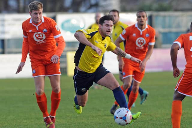 Steve Ramsey in FA Trophy action for Gosport Borough against Braintree Town in January 2015. Picture: Ian Hargreaves