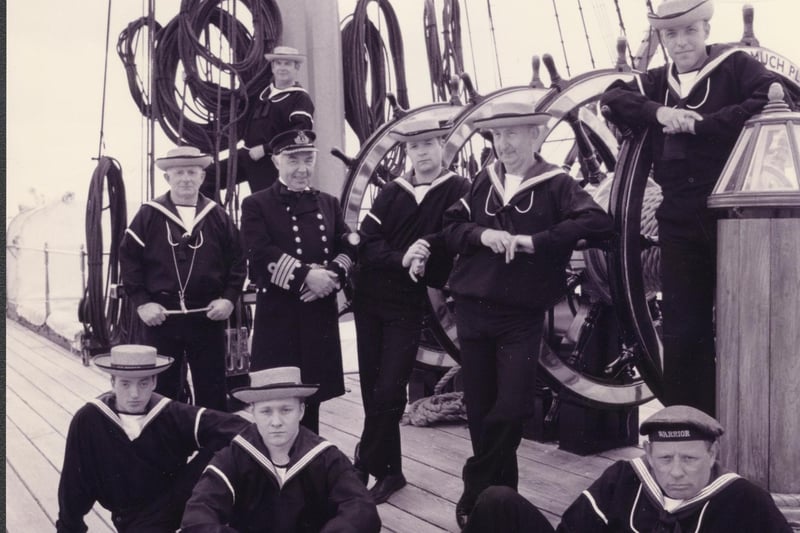 The heritage area staff enact an early 19th Century Warrior ship crew picture June 1995. The News PP5409