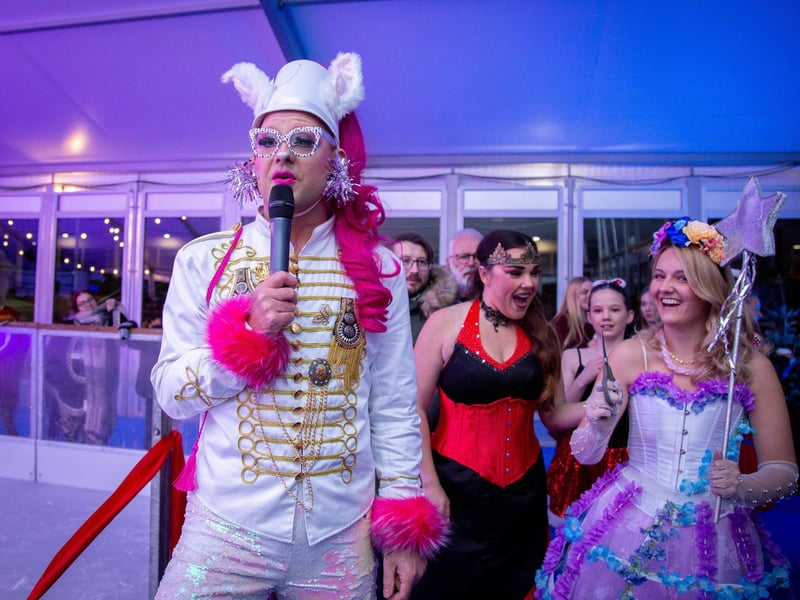 Launch night of Portsmouth On Ice 2023 at Portsmouth Guildhall Walk on Friday 24th of Novermber 2023
Pictured: Launch by Curtain Call Production team
Picture: Habibur Rahman