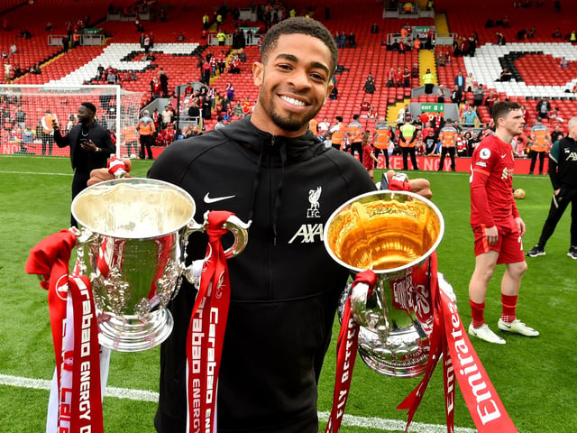 Years at Pompey: 2021 (trial) , Pompey appearances:0, Years at Liverpool: 2019-2022, Liverpool appearances: 3.   Picture: Andrew Powell/Liverpool FC via Getty Images)