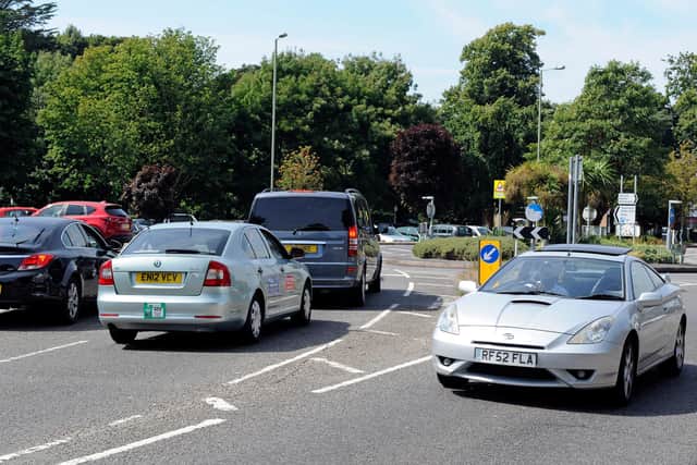 The B3334 Gosport Road where it joins the main roundabout in Stubbington Village. Picture: Malcolm Wells (160816-4000)