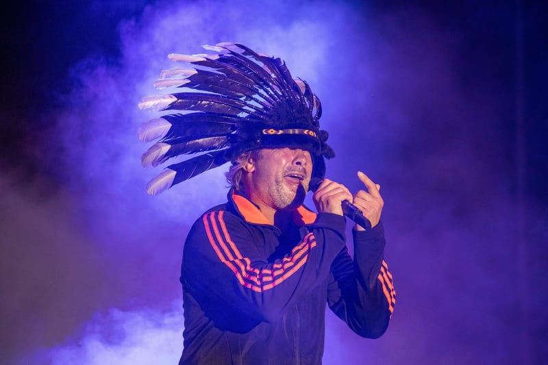 Jamiroquai closed Friday night with a nostalgic performance on the Common Stage.