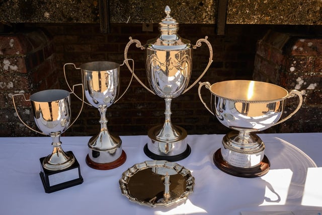 HMS Collingwood held the Junior Leaders Fieldgun Competition (JRFG) with teams from the RN and Army, Sea Cadets, BAE and UTC Colleges.
Junior Leaders Competition Trophies.
Picture: Keith Woodland
